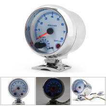 Universal Silber Blau 3,75-Zoll Auto-Tachometer mit Schaltlicht 0-8000 U/min