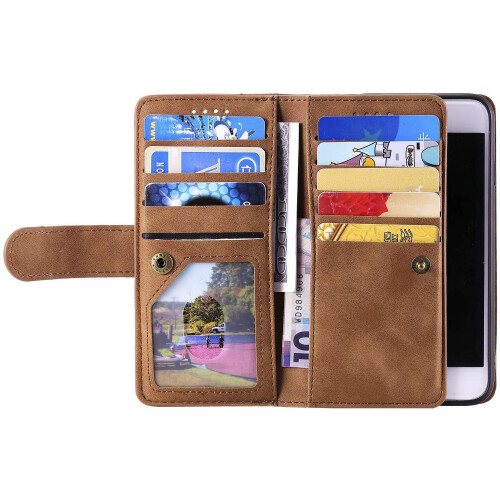 Θήκη-πορτοφόλι Retro Matte για iPhone SE(5G) 2022, 7, 8, SE2020 – 9 υποδοχές καρτών, τσέπη με 1