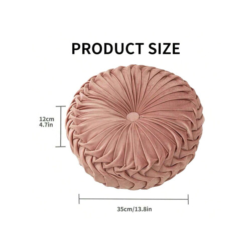 Pumpkin-shaped round pillow pink 1 pc 1