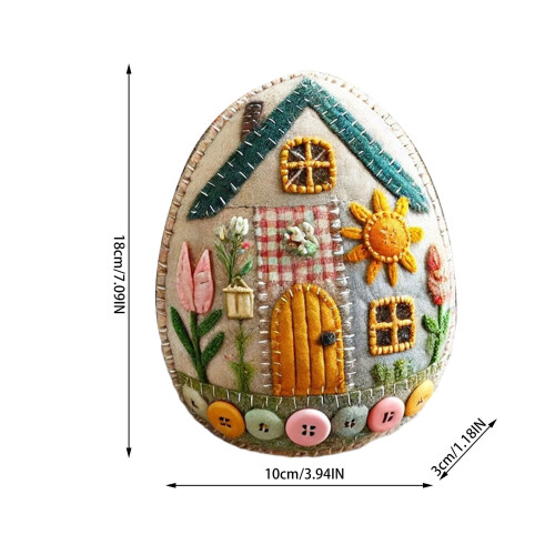 Patchwork Egg House DIY Kit A, Felt Egg House DIY Craft Kit, Easter Craft Project, Spring Activity for Kids 1
