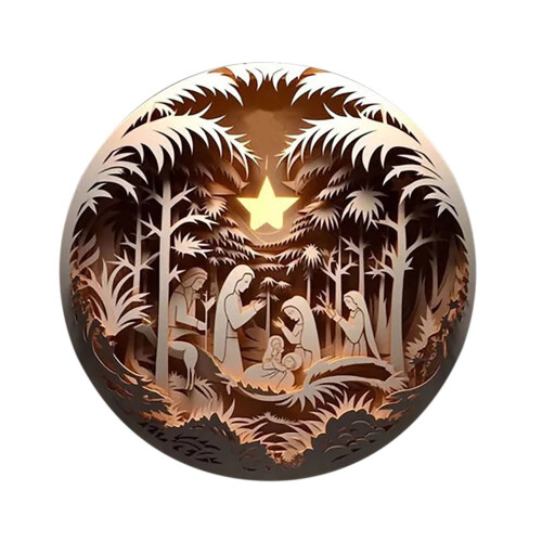Julkrubba – Juldekoration i akryl, 8 cm, 1