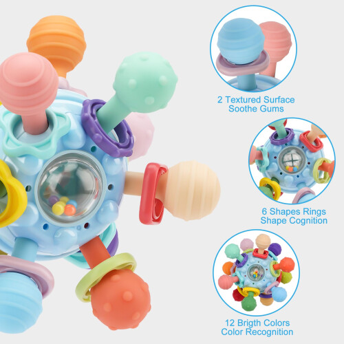 Παιχνίδια Montessori Sensory για 0-24 μηνών, Παιχνίδια οδοντοφυΐας και ανάπτυξης, κατάλληλα 2