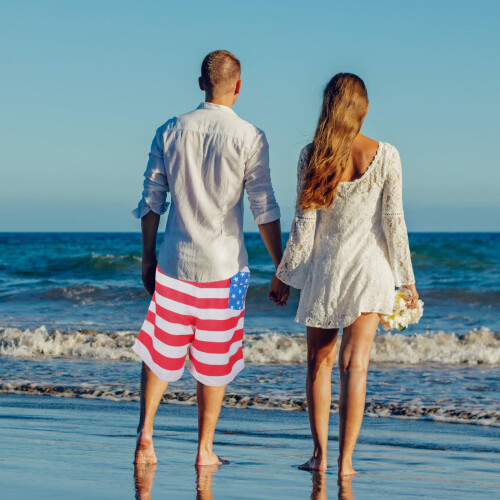 Zwemshorts Amerikaanse Design Polyester Ademend 2