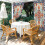 Κουρτίνες εξωτερικού χώρου Retro Ethnic Leaves, αδιάβροχες, με πορτοκαλί/μπλε φλοράλ υφή, 4