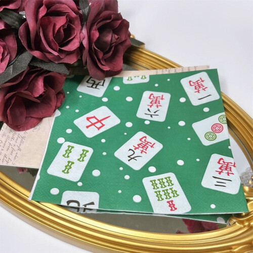 20 τεμάχια χαρτοπετσέτες κοκτέιλ Mahjong, χαρτί 2 στρώσεων, συμβατό με θεματικά πάρτι 2