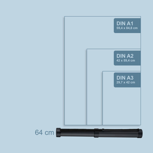 Poster Tube for Safe Transport, Transparent, Adjustable Strap 1