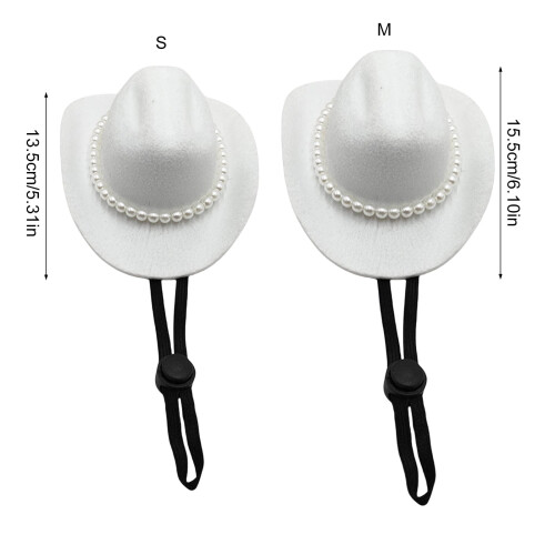 Καπέλο Fedora για διακόσμηση κεφαλιού κατοικίδιων, Fedora με μαργαριτάρια, καπέλο για 2