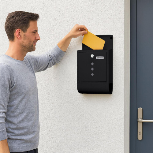 Postkasse med avisholder - minimalistisk metaldesign 1