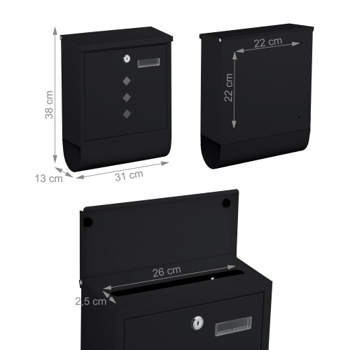 Postkasse med avisholder - minimalistisk metaldesign 2