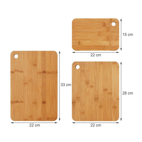 Set di taglieri in bambù - 3 pezzi, versatile per uso in cucina 2