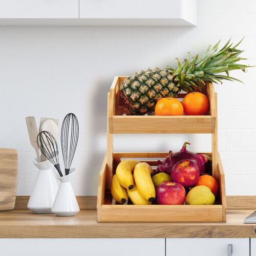 Bamboo Fruit Stand - Tiered Storage for Kitchen & Pantry 1