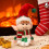 Barattolo per biscotti trasparente a forma di Babbo Natale, rosso 3