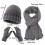 Winterstrickset, Mütze, Schal, Handschuhe, 3-teilig, Khaki 2