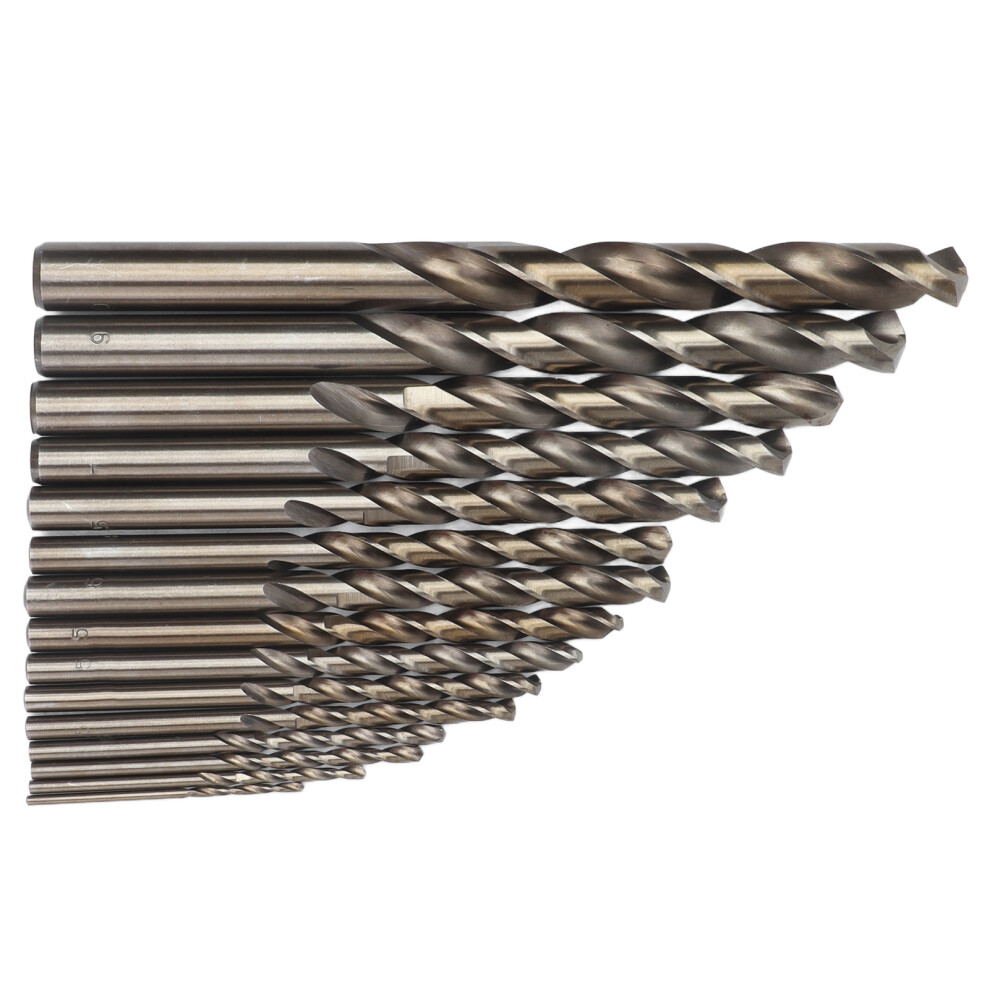 15Pcs Twist Drill Bits For Hard Metals 135 Oxidized Gold Cobalt Finish 4661391417981