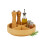 Bandeja giratória de bambu - 4 compartimentos, para cozinha e banheiro 7