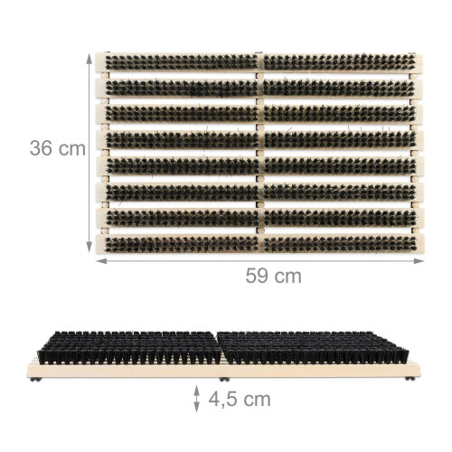 Wooden Shoe Brush with Non-Slip Rubber Base 2