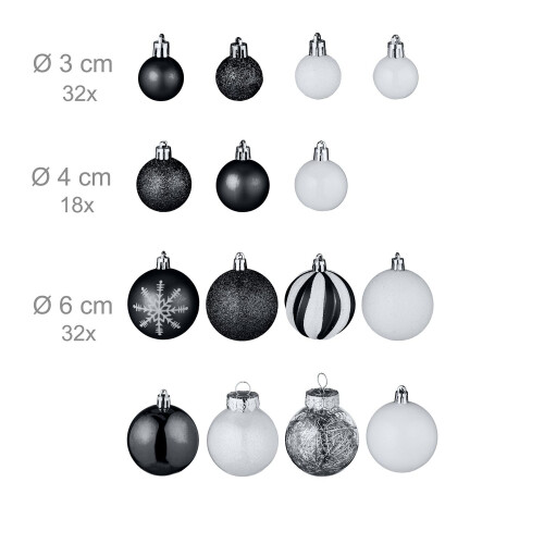 Weihnachtsbaumschmuck-Set, 101 Kunststoffkugeln 2