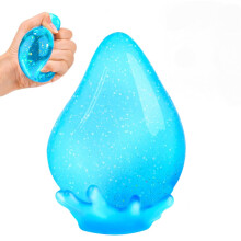 Glitter Gumdrop Squeeze Ball, Sensory Stress Relief Toy with Removable Base, Water Drop Shaped Squishy for Anxiety, Reusable Fidget Toy for Kids and