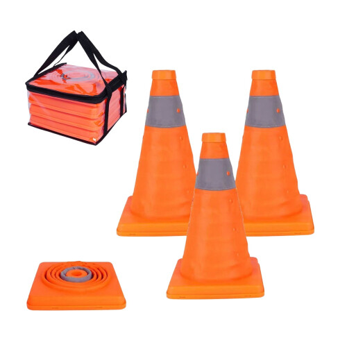 Reflective Foldable Safety Cones, Set of 4, Outdoor Use 1