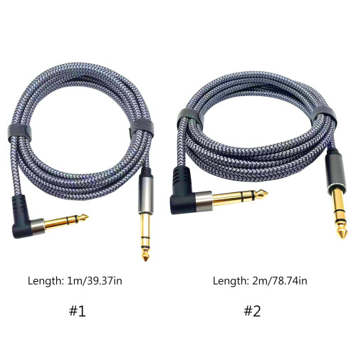 Καλώδια κιθάρας, 1m/2m6.35mm έως 6.35mm TRS στερεοφωνικά καλώδια κιθάρας για Studio Monitor, 2