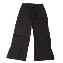 Pantaloni in lino traspiranti da donna, pantaloni palazzo a gamba larga con elastico in vita e coulisse, pantaloni casual in cotone e lino con tasche
