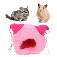 Hamster Hideout for Rodents and Birds, Warm and Windproof Sleeping Nest with Hanging Option, Plush-Interior Flannelette Shelter for Mice Squirrels