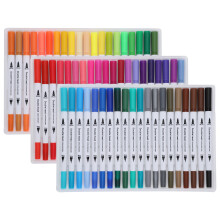 Calligraphy Pens With Dual Tips, Fine Point And Brush Markers For Coloring Books And Journaling Supplies, No Bleeding Water Based Ink Non Toxic Art