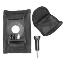 Support pour caméra d'action avec rotation à 360, dragonne omnidirectionnelle, compatible avec boîtier étanche et sangle Velcro réglable