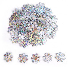 Nail Art Snowflake Confetti for Christmas Holiday Decoration, Snowflake Glitter Confetti Holographic Silver Non-Woven Fabric Party Decoration,