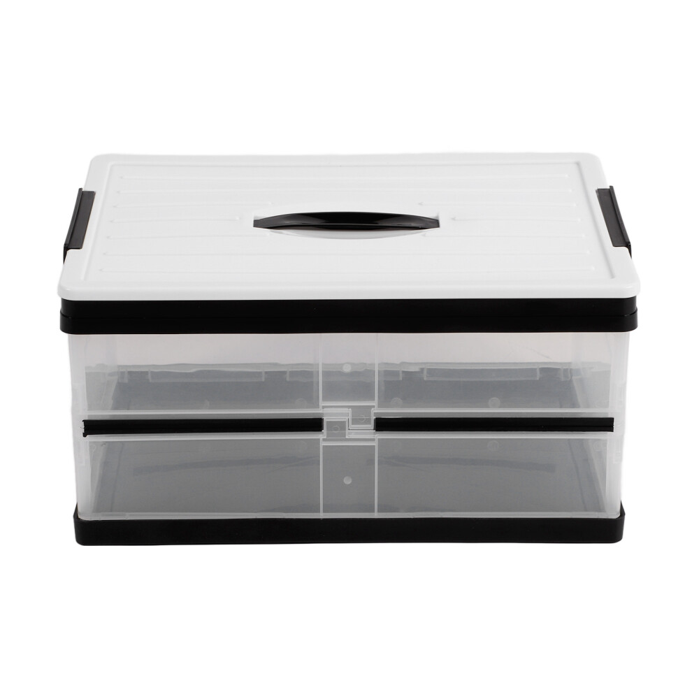 Dustproof Storage Container With Locking Lid, Multi-Layer Separation Design Organizer Featuring Portable Storage Container And Foldable Design, 9083649499559
