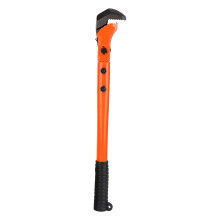 Chave inglesa com cabo emborrachado para espaços apertados, chave autoajustável de tamanho compacto, ferramenta ajustável e durável em aço 45#