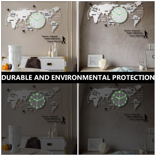 Raindrops Wall Clock Home Hanging Clock Silver 1 Set 2