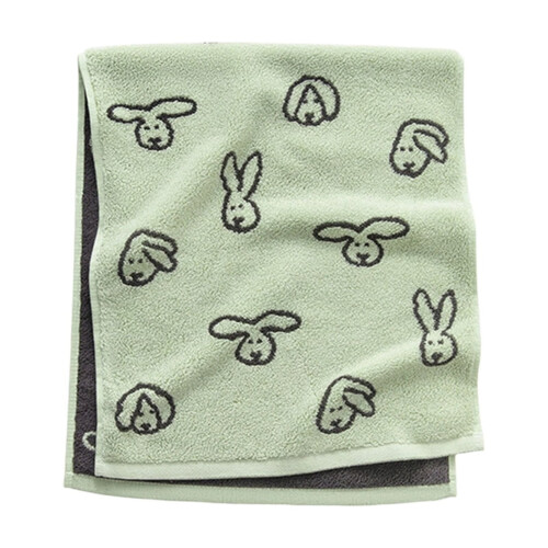 Easter towel brown pattern with bunny carrot flower design 1