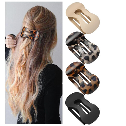 Επίπεδα κλιπ μαλλιών για γυναίκες, κλιπ Lay Flat Claw, κλιπ μαλλιών ματ στήριξης στο 1