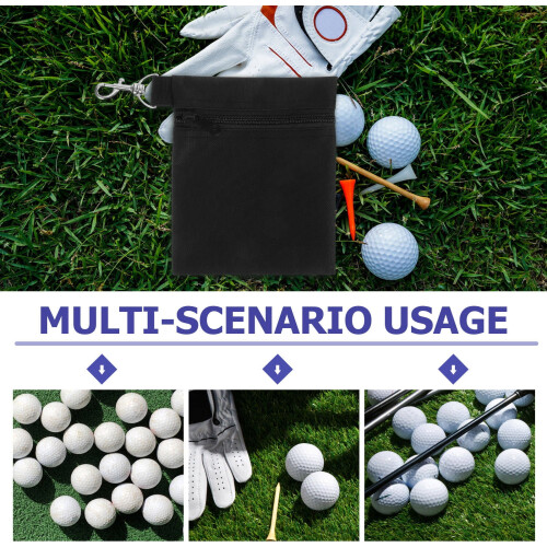 2Pcs Black Golf Organizer Case Nylon Material with 360 Degree Rotating Clasp 2