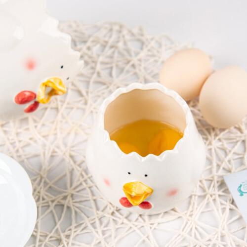 Creative cute chick ceramic egg white protein separation filter baking isolation egg separation artifact 1