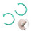 Titanium Nose Ring Stud Unisex C-Shaped 2Pcs 0.4In 2