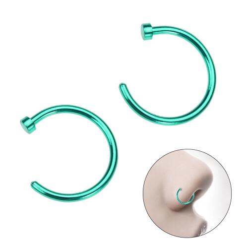 Titanium Nose Ring Stud Unisex C-Shaped 2Pcs 0.4In 1