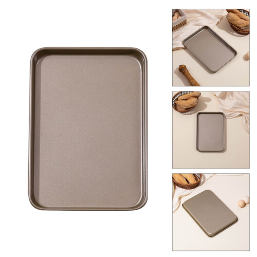 Large Rectangular Nonstick Cookie Sheet Tray For Baking Cakes Oven Safe Carbon Steel Construction Even Heat Distribution 1
