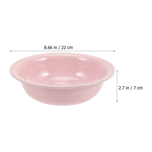 Pink Enamel Kitchen Vegetable Wash Basin Home Storage Use 1