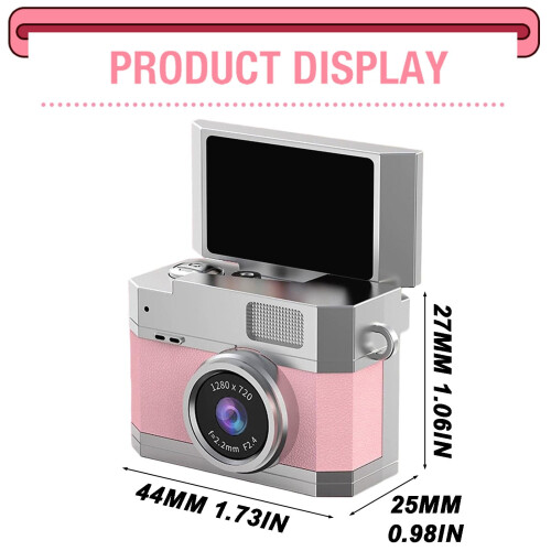 Cameră CCD retro Xoxingysm – Cameră compactă tip breloc pentru 2