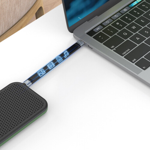 Καλώδιο USB C 5,9 ιντσών επίπεδο Ρυθμός δεδομένων 40G Γρήγορη φόρτιση 240W Μεταφορά 1