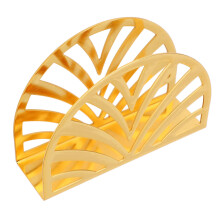 Gold Stainless Steel Napkin Holder, Semicircle Design, 9x13cm