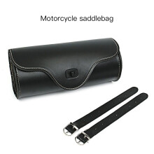 Bolsa universal para guidão de motocicleta, bolsa impermeável para armazenamento no encosto, bolsa de selim em couro PU durável com acabamento em