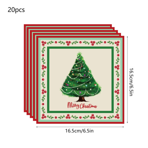 Christmas Disposable Tableware Set Red Tree Design 50 PCS 2