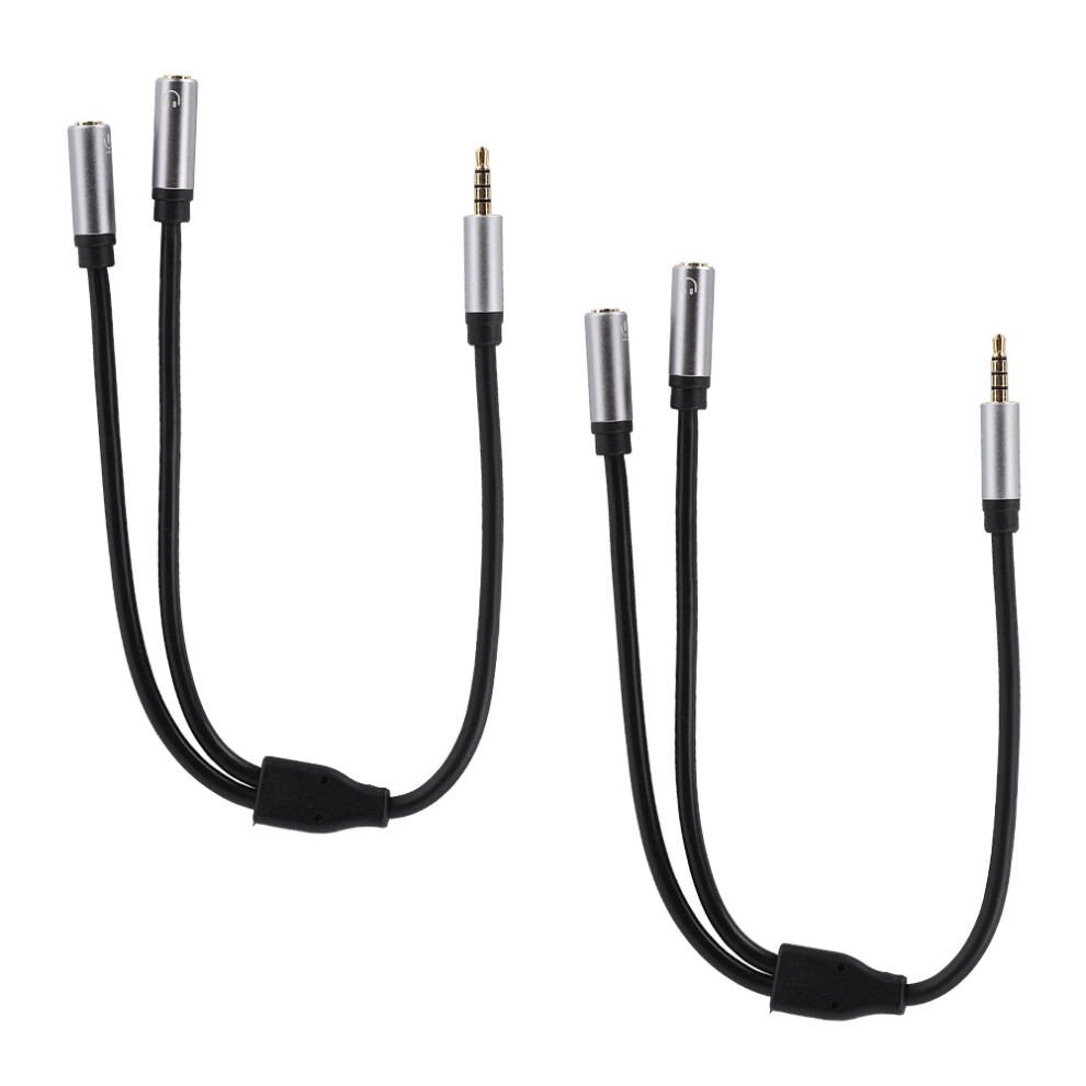 3.5Mm Audio Splitter Adapter Cable, Loss Signal Loss Minimized With High Adaptability, 4Pin Male To2female Jack For Computer Microphone And Audio 9557311643194
