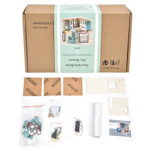 Wooden Doll House DIY House Kit Peaceful Assembly Experience Dust Proof for Bedroom Living Room Office Decoration