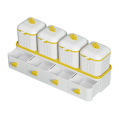 2Sets Keukenkruiden Opbergdoos Set Wit PP Stevig En 1