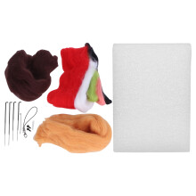 Hobbykit voor creatieve ontspanning, haakstarterset voor beginners met viltnaalden en zachte wol om een schattige hond te haken.