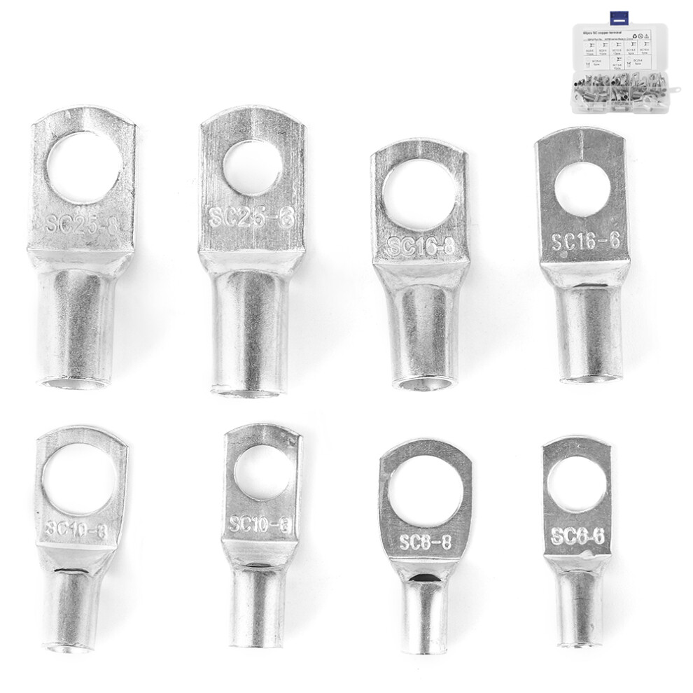 60Pcs Copper Sc Terminals Set For Car Marine Ships, Easy Wire Insertion Red 8471392388472
